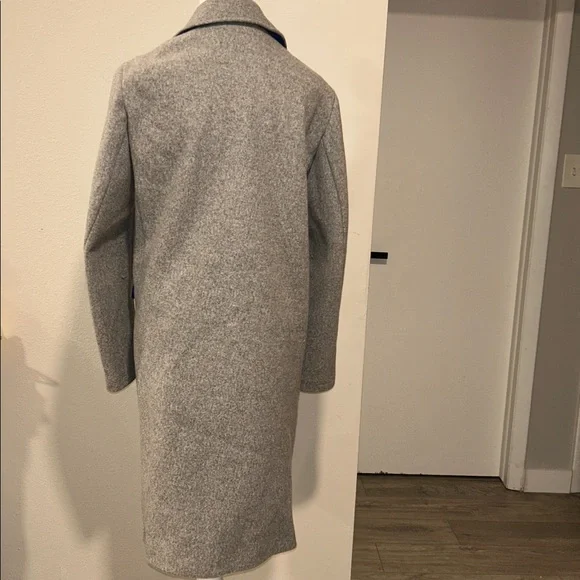 Topshop Longline Brushed One Button Blazer Coat With Wool in Gray Heather Sz 8 - Picture 7 of 11